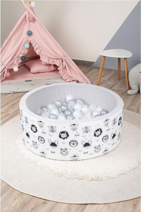 Actual product image Knorrtoys Ball pool soft - "Cute Animals" - 150 balls grey/white/transparent (approx. 7 cm)