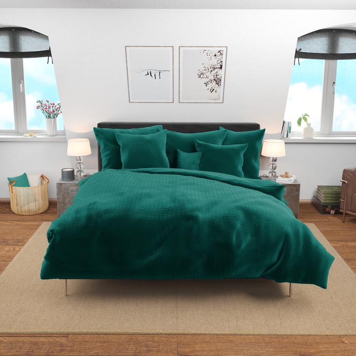 Immagine prodotto Lotus Bettwaren Biancheria da letto in raso Seersucker uni (Copripiumino, 240 x 240 cm)