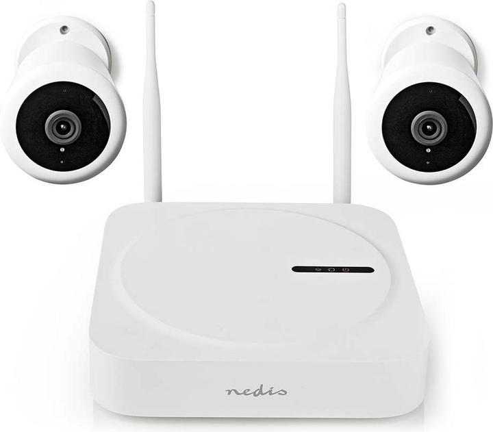 Produktbild Nedis SmartLife Drahtloses Kamerasystem 2X Kamera Full HD mit Nachtsicht, IP65, SLNVR201CWT (1920 x 1080 Pixels)
