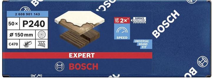 Produktbild Bosch Professional Zubehör EXPERT C470 Schleifpapier Mehrloch für Exzenterschleifer, 150 mm, G 240, 50-tlg. (240)