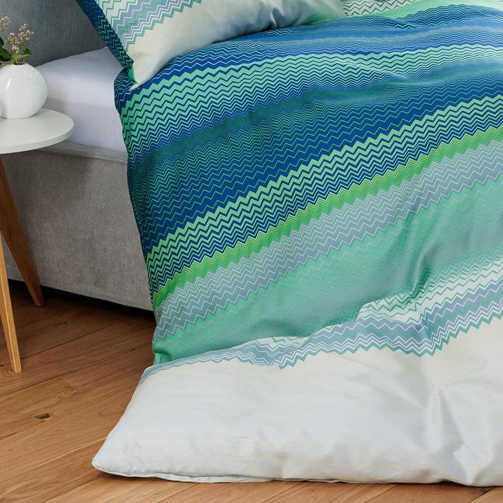 Actual product image Janine Mako-Satin Bettwäsche moments 98120 blau türkis (Duvet cover, 80x80 cm)