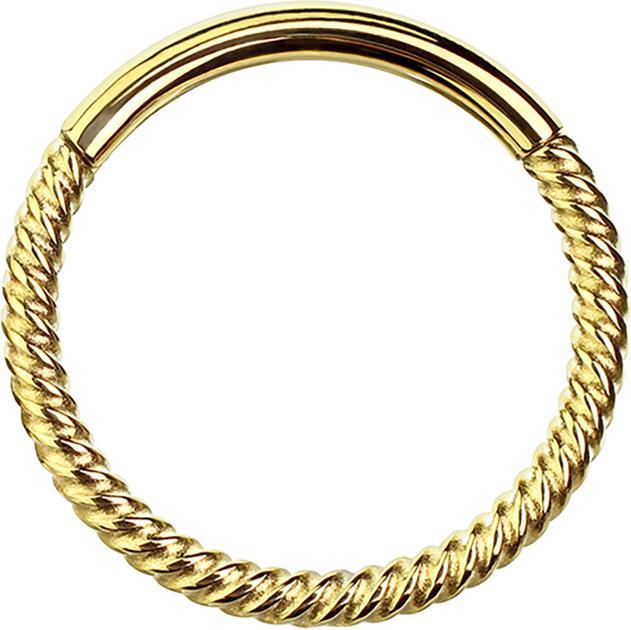 Immagine prodotto Star Piercing Anello a micro segmenti con cerniera intrecciata placcato oro (Acciaio chirurgico 316L)