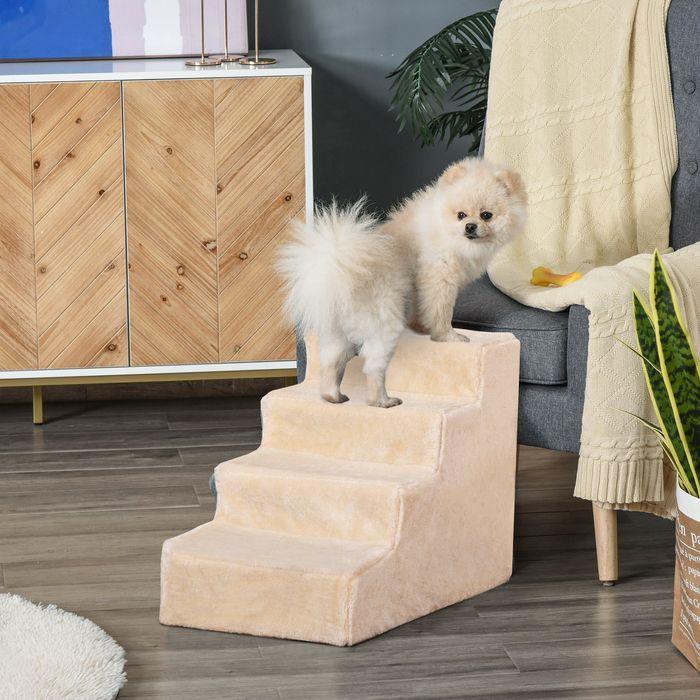 Image du produit Swisshandel24 Escalier pour animaux de compagnie Rampe pour chiens à 4 marches avec couvercle amovible Escalier (Chien, Chat)