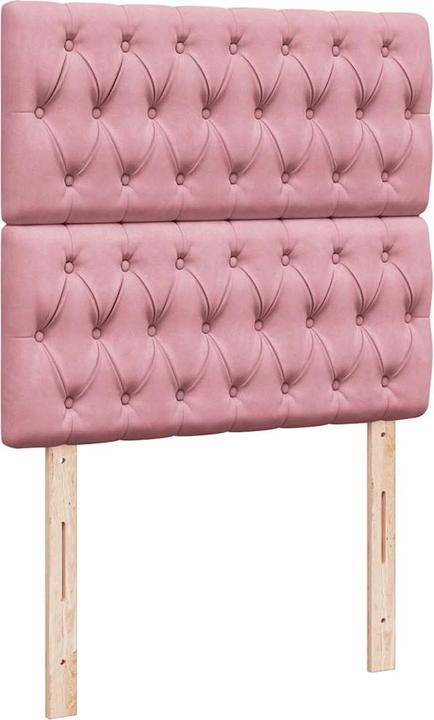 Produktbild VidaXL Ottoman-Bett mit Matratzen Rosa 200x200 cm Samt (200 x 200 cm)