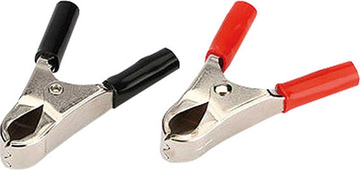 Actual product image Modellbau Lindinger crocodile clips with 4mm round plug 2pcs.