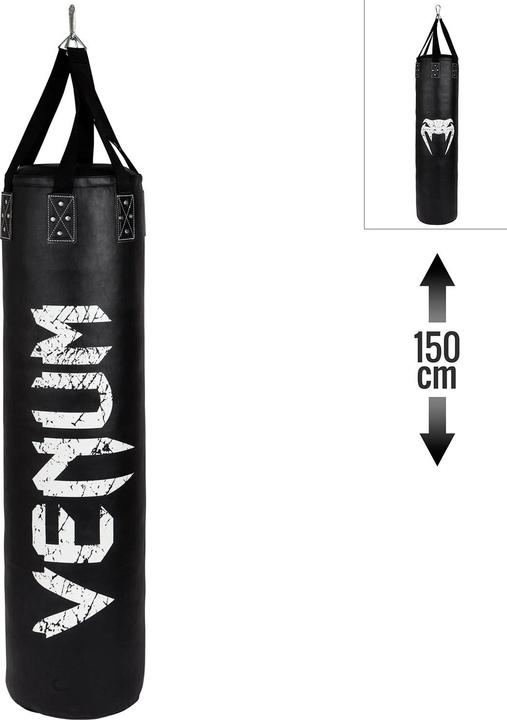 Image du produit Venum Challenger Heavy bag + Ceiling Hook - Black/White - Filled - 150cm (150 cm, 45 kg)