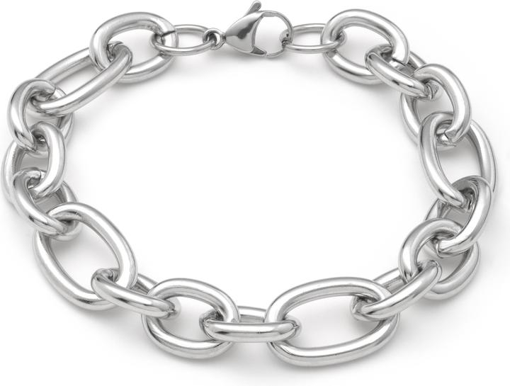 Heideman Bracelet à maillons argentés polis (100% acier inoxydable)