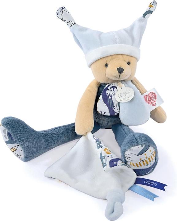 Image du produit Doudou et Compagnie Nounours avec doudou jour et nuit, bleu 35cm
