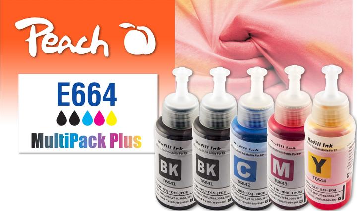 Actual product image Peach Ink Canon CISS T664 Multi-Pack C, M, Y, BK (M, Y, C)