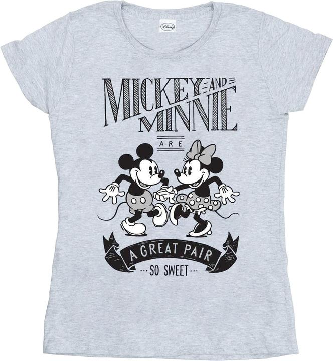 Actual product image Disney Womens/Ladies Mickey And Minnie Mouse Great Pair Cotton T-Shirt (XXL)