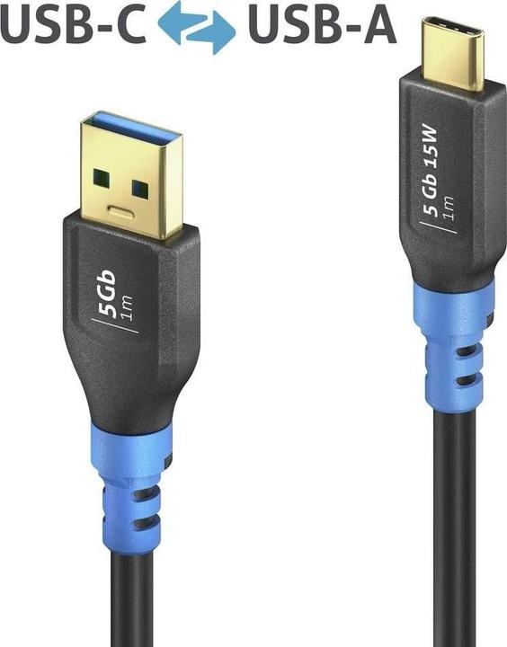 Actual product image Purelink USB-C>A cable 3m (3 m, USB 3.2 Gen 1)