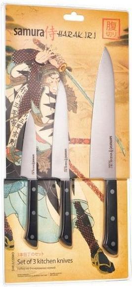 Immagine prodotto Samura HARAKIRI Set di 3 coltelli da cucina, nero: SHR-0085B, SHR-0023B, SHR-0011B (20.80 cm)