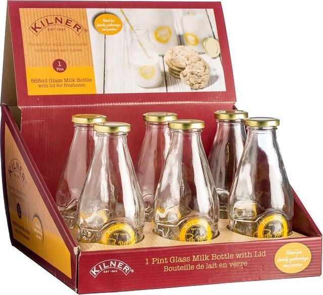 Immagine prodotto Kilner Bottiglie di latte da 1 pinta 20oz / 568ml, (568 ml) (1 pz., 0.57 l)