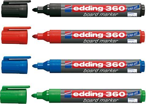 Produktbild Edding Whiteboard-Marker 360 (Mehrfarbig, 3 mm, 4 x)