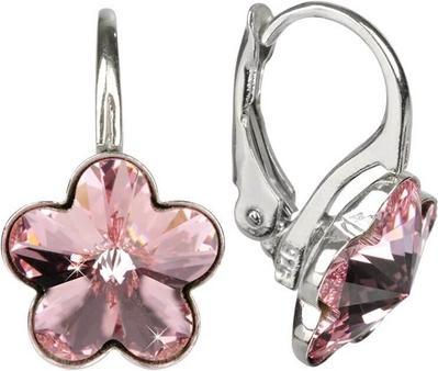 Levien Girl Ìs silver earrings Flower Crystal Light Rose
