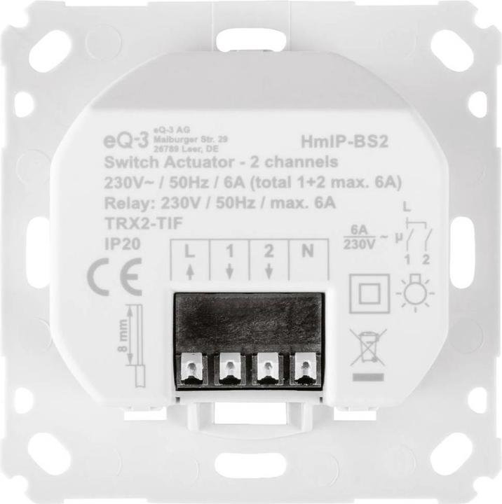 Actual product image Homematic IP Radio switch actuator 2-fold for brand switches (Switch actuator)