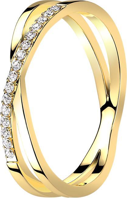 Immagine prodotto Star Piercing Anello X placcato oro con cristalli (52, Acciaio)