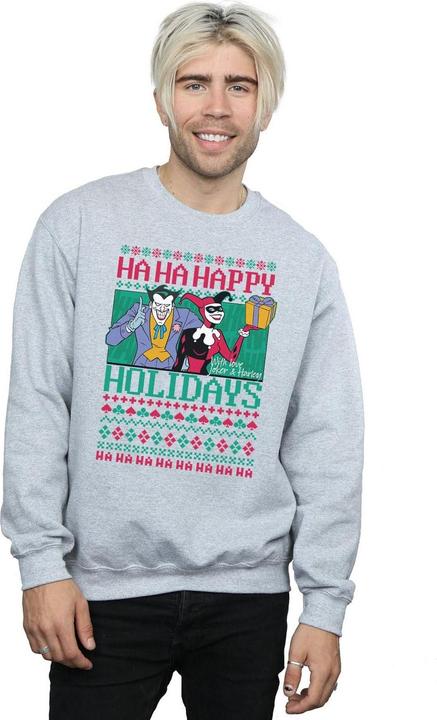 Immagine prodotto Felpa uomo Joker e Harley Quinn Ha Ha Happy Holidays in cotone (S)