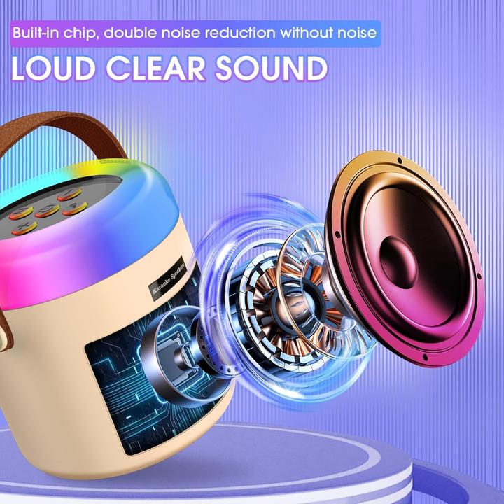 Actual product image Pmgud Karaoke Maschine für Kinder mit Mikrofon & LED-Licht