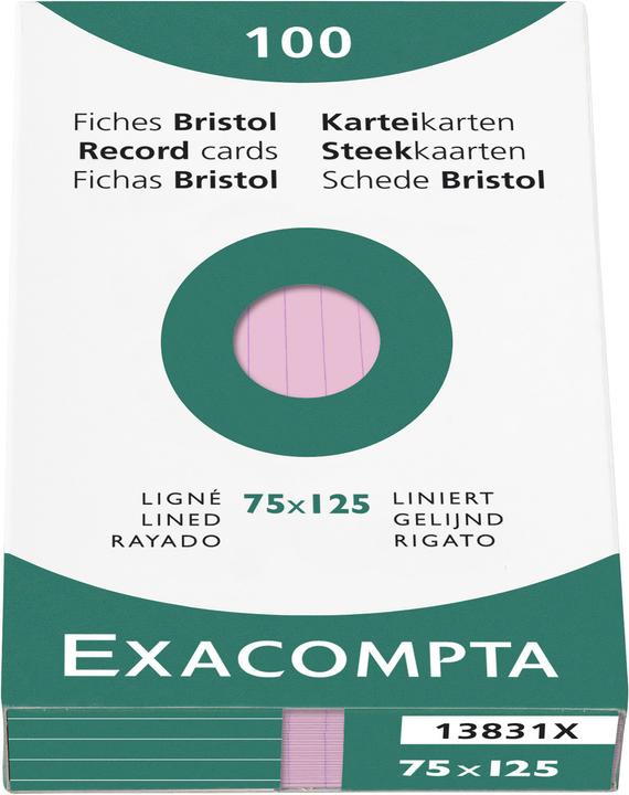Exacompta Fiches (75 x 125 mm, 205 g/m², 100 x)
