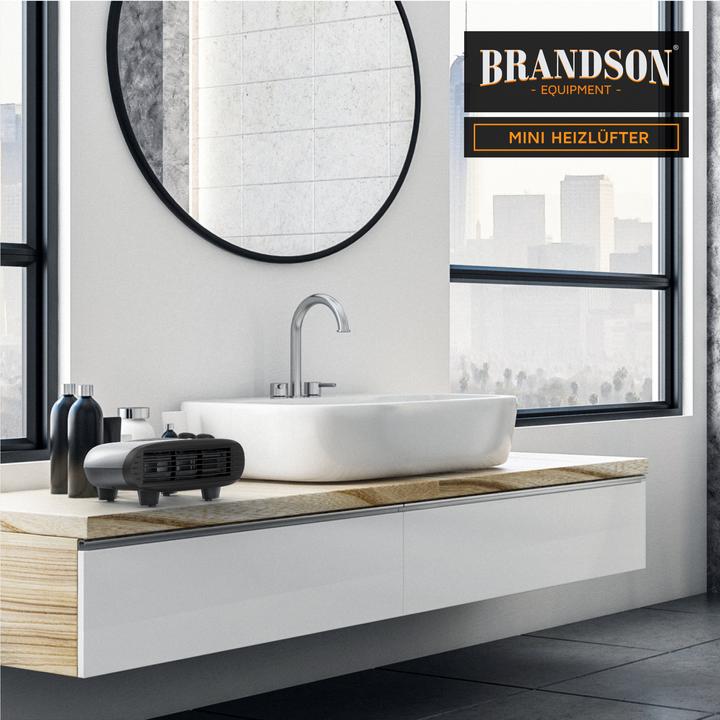 Actual product image Brandson Ceramic Fan Heater 2000 W with Adjustable Thermostat, Bathroom Heater with 3 Power Levels (2000 W)