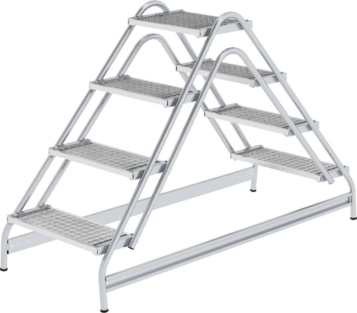 Produktbild Munk Arbeitspodest beidseitig begehbar Stahl-Gitterrost 2x4 Stufen (Gerüst, 153.50 cm)