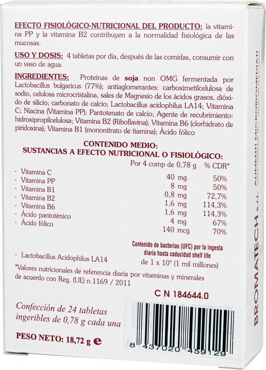 Valori nutrizionali e ingredienti Bromatech Schede (24 Pezzo/i, Pillole, 33 g)