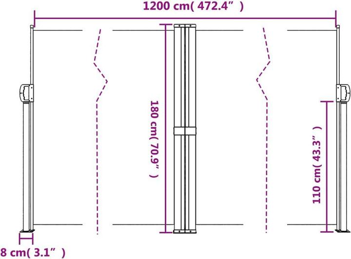 Actual product image VidaXL Extendable side awning (1.80 m)