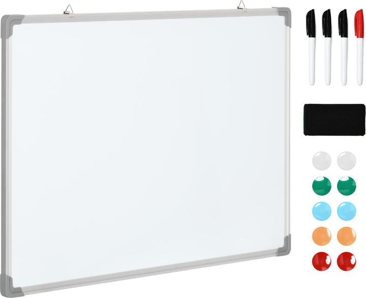 Image du produit Homcom Tableau blanc avec effaceur à sec, aimants et stylos (90 x 60 cm)