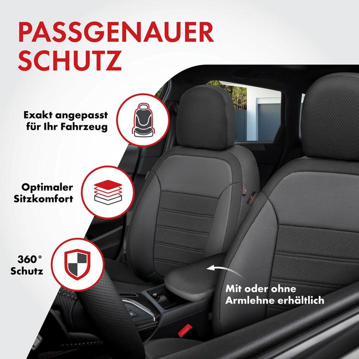 Image du produit Walser Housse de siège pour VW Tiguan (5N) 09/2007-07/2018, 2 housses de siège individuelles