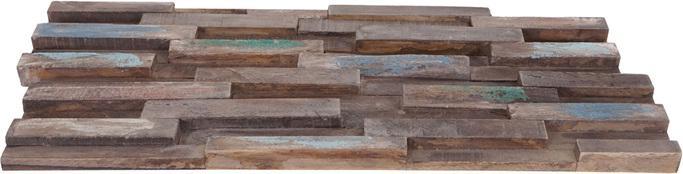 Image du produit Swisshandel24 10x Carreaux en bois de teck (1sqm), Carreaux muraux 3D Carreaux mosaïques Panneaux muraux marron