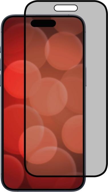 Actual product image Displex Real Glass, Privacy Full Cover Panzerglas (1 Piece, Apple iPhone 15 Pro, Apple iPhone 15)
