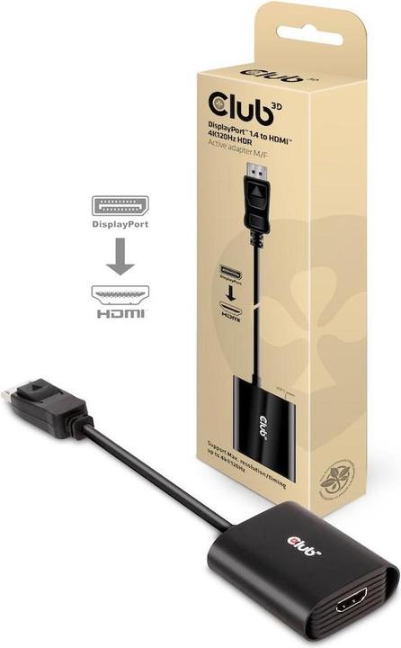 Immagine prodotto Club 3D Adattatore DP 1.4 a HDMI 4K120Hz HDR attivo (HDMI, 6.20 cm)