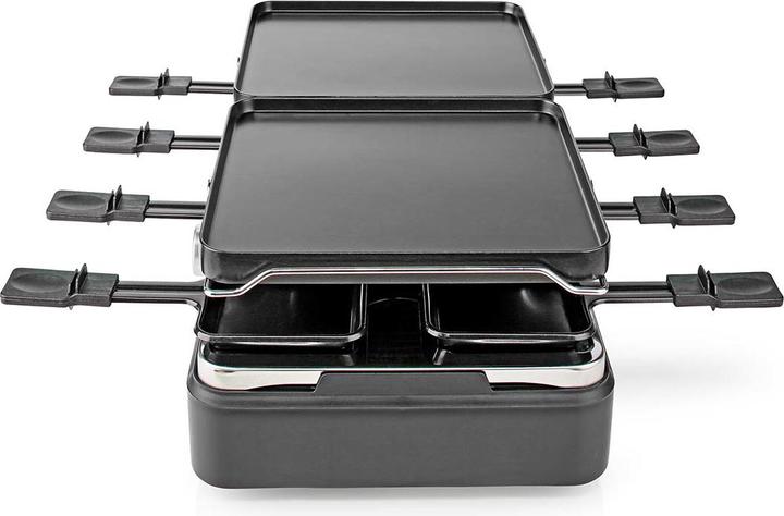 Actual product image Nedis Gourmet/Raclette Grill/Stone 8 Persons Spatula Temperature setting Non stick coating Rectangl