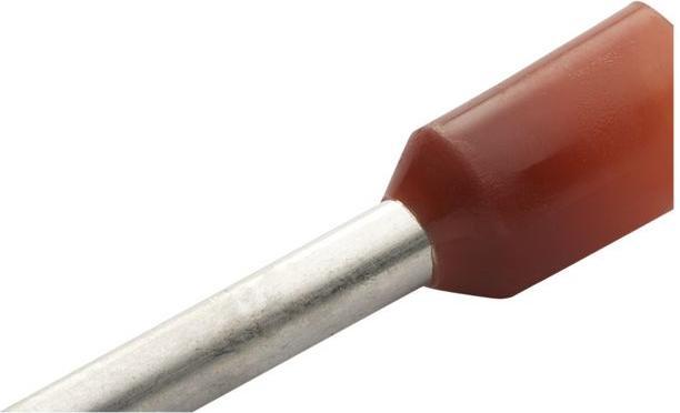 RND Electronics Wire end ferrule 1.5mm² red 16mm pack of 100 pieces