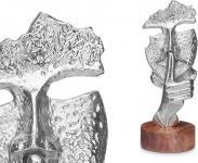 Giftdecor figurine métallique silencieuse en argent avec sup