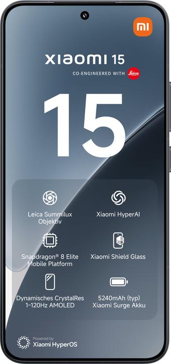 Actual product image Xiaomi 15 (256 GB, Black, 6.30", Dual SIM, 50 Mpx, 5G)