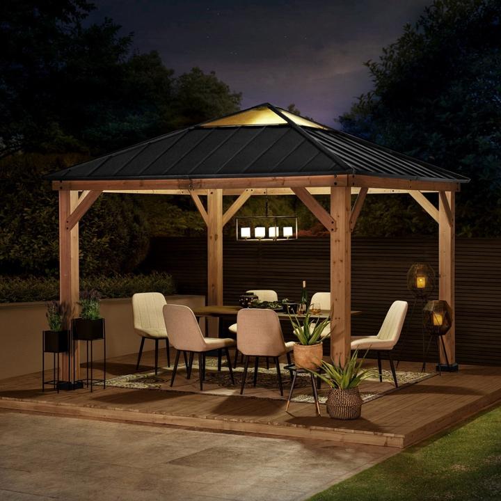 Actual product image Ventaris Montana Pavillon 3.36x3.36m Zedernholz Anthrazit (336 cm, 336 cm)
