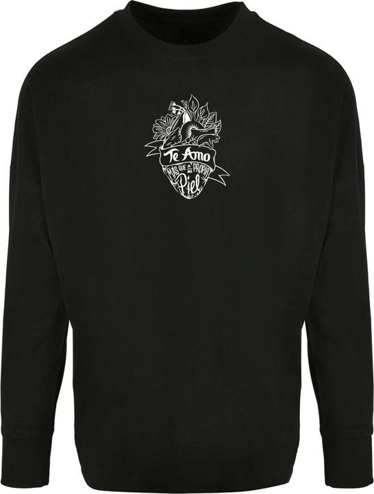 Actual product image Merchcode Ladies Frida Kahlo - Te amo outline Oversized Cut On Sleeve Longsleeve - 116155 (M)