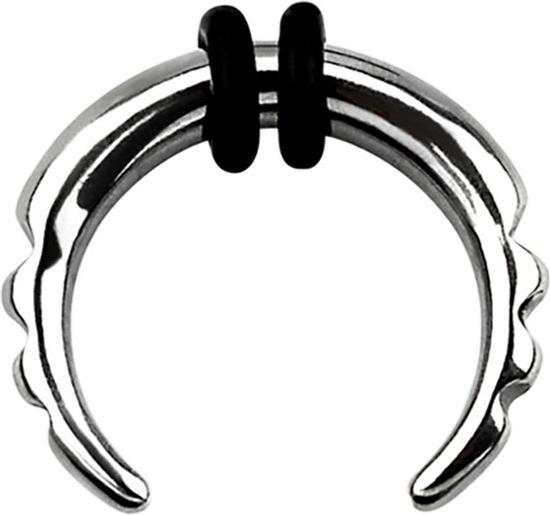 Actual product image Star Piercing Expanding sickle silver with 3 notches (without brass, Surgical steel 316L)