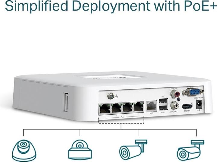 Immagine prodotto TP-Link VIDEOREGISTRATORE 4CH/VIGI NVR1104H-4P (Videoregistratore di rete (NVR))