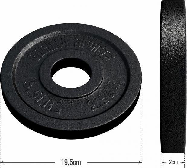 Actual product image Gorilla Sports Weight plate 50/51mm 2.5 kg (1 x 2.5 kg)