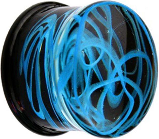Produktbild Star Piercing Flared Plug Rauch blau aus Glas (ohne Messing, Glas)