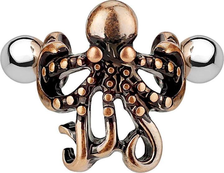 Actual product image Star Piercing Micro Barbell Manschette rosegold Tintenfisch (without brass, Surgical steel 316L)