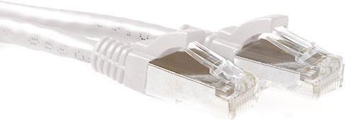 Image du produit Câble patch SFTP CAT6A blanc de 15 mètres avec connecteurs RJ45. Cat6a s/ftp snagless wh 15.00m (S/FTP, CAT6a, 15 m)