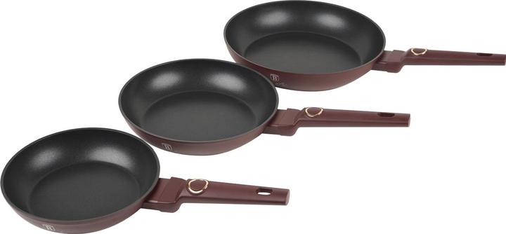 Actual product image BerlingerHaus Frying pan set, 3 pieces, Ø 20/24/28cm, bordeaux (28 cm, Frying pan, Aluminium)