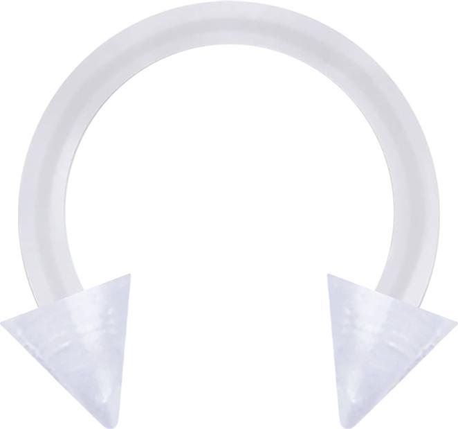 Star Piercing Micro Circular Barbell transparent mit zwei Cones (ohne Messing, Bioflex)