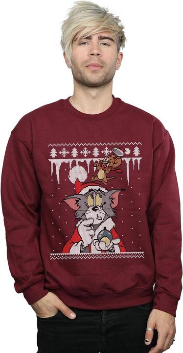 Actual product image Tom & Jerry Mens Christmas Fair Isle Sweatshirt (XXL)