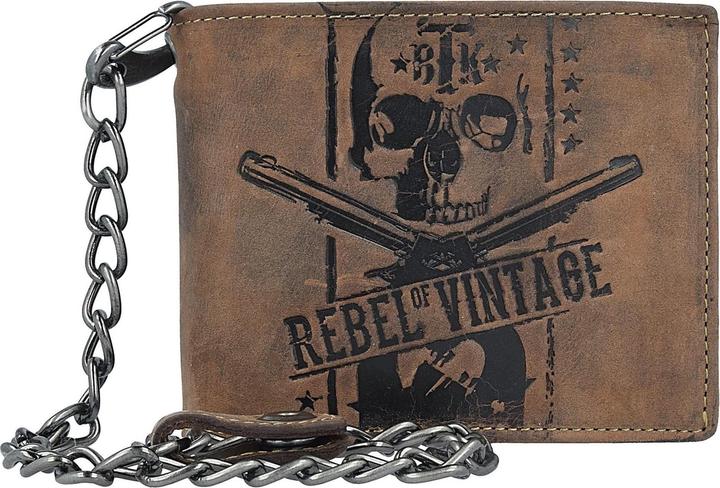 Image du produit Greenburry Portefeuille Vintage Skull à chaîne en cuir 12,5 cm