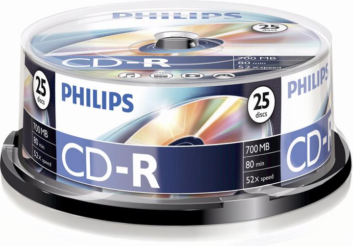 Produktbild Philips 1x25 CD-R 80Min 700MB 52x SP (25 x)